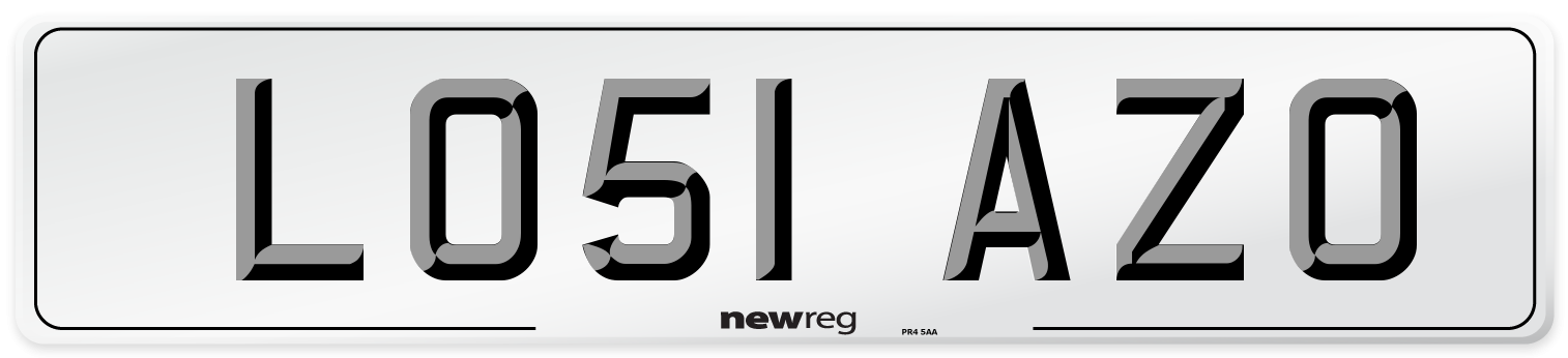 LO51 AZO Number Plate from New Reg